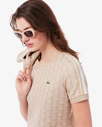 Playera Ajustada Con Monograma Para Mujer