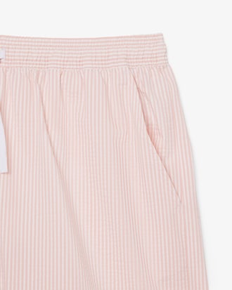 Men's Mid Length Striped Textured Swim Trunks