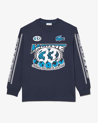 T-shirt à manches longues homme Lacoste loose fit imprimé T