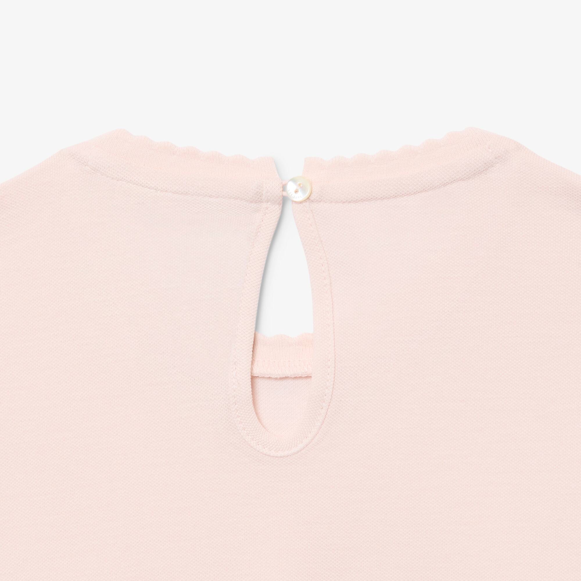 Fluid Scallop Trim Piqué T-shirt