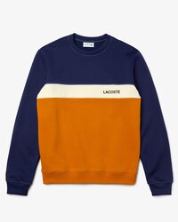 Men&rsquo;s Crew Neck Lettering Colourblock Piqu&eacute; Sweatshirt