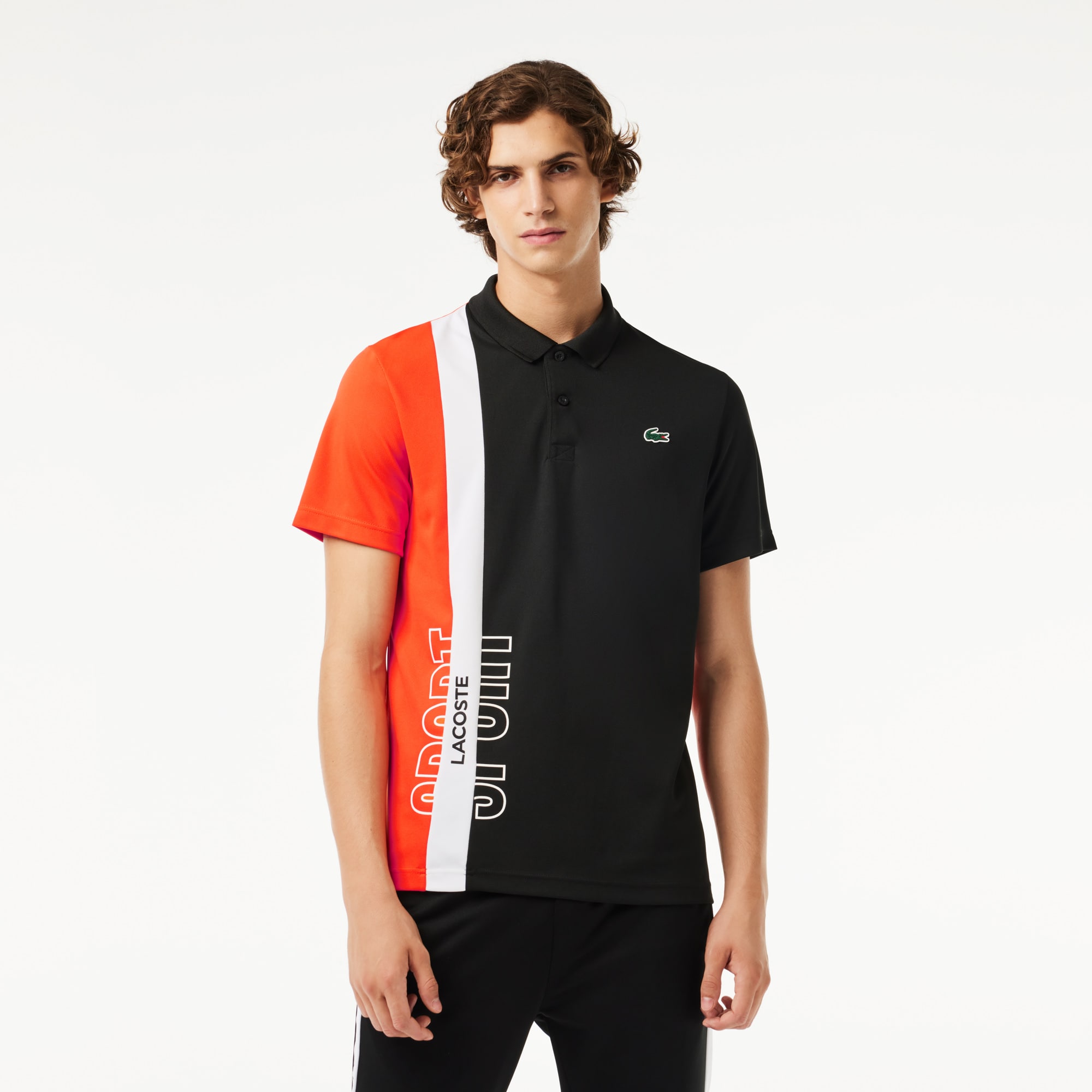 Lacoste Men's Regular Fit Recycled Knit Tennis Polo - Xl - 6 In Black