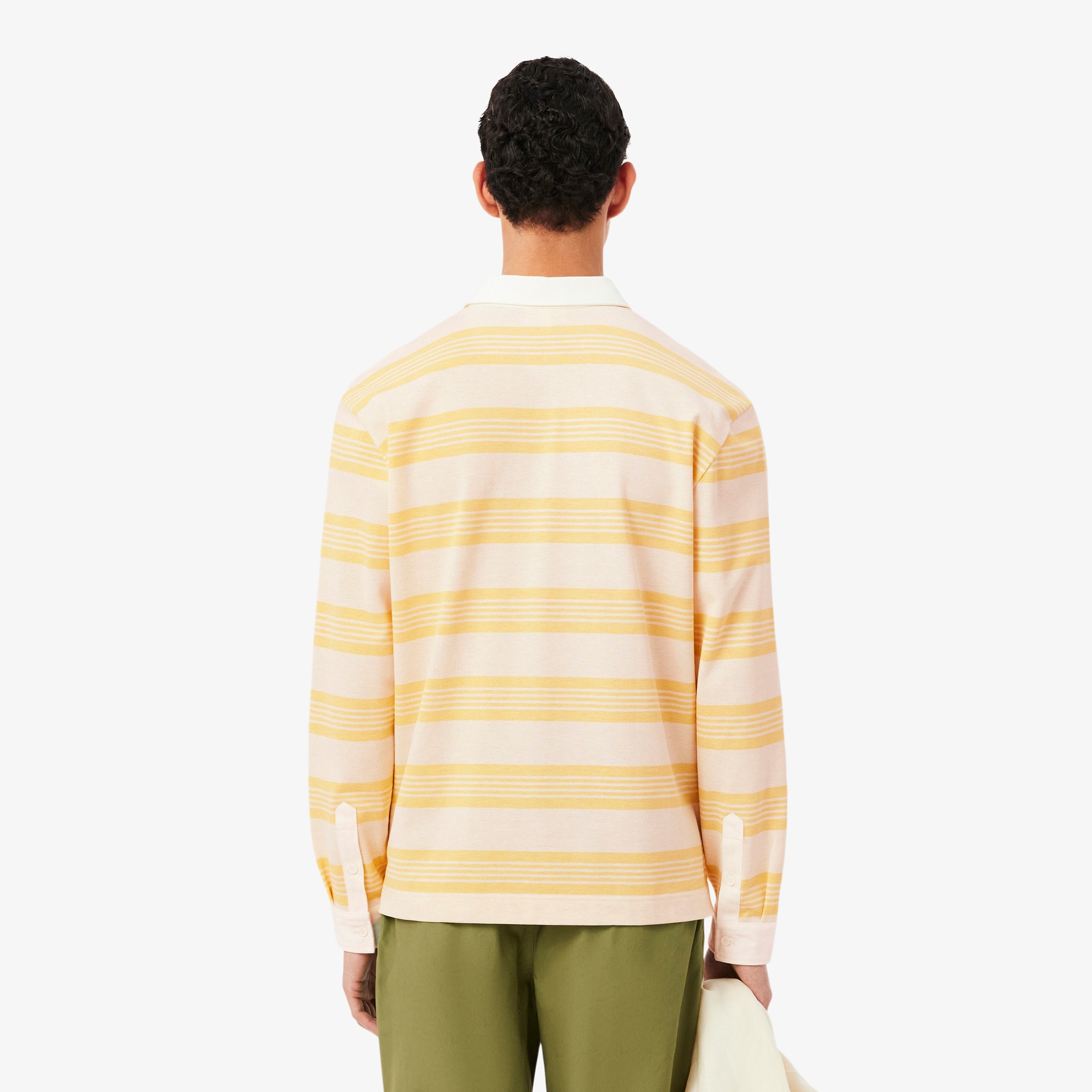 Relaxed Fit Striped Piqué Rugby Polo