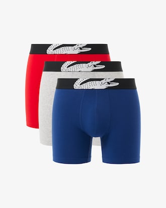 Conjunto de 3 b&oacute;xers largos de algod&oacute;n el&aacute;stico