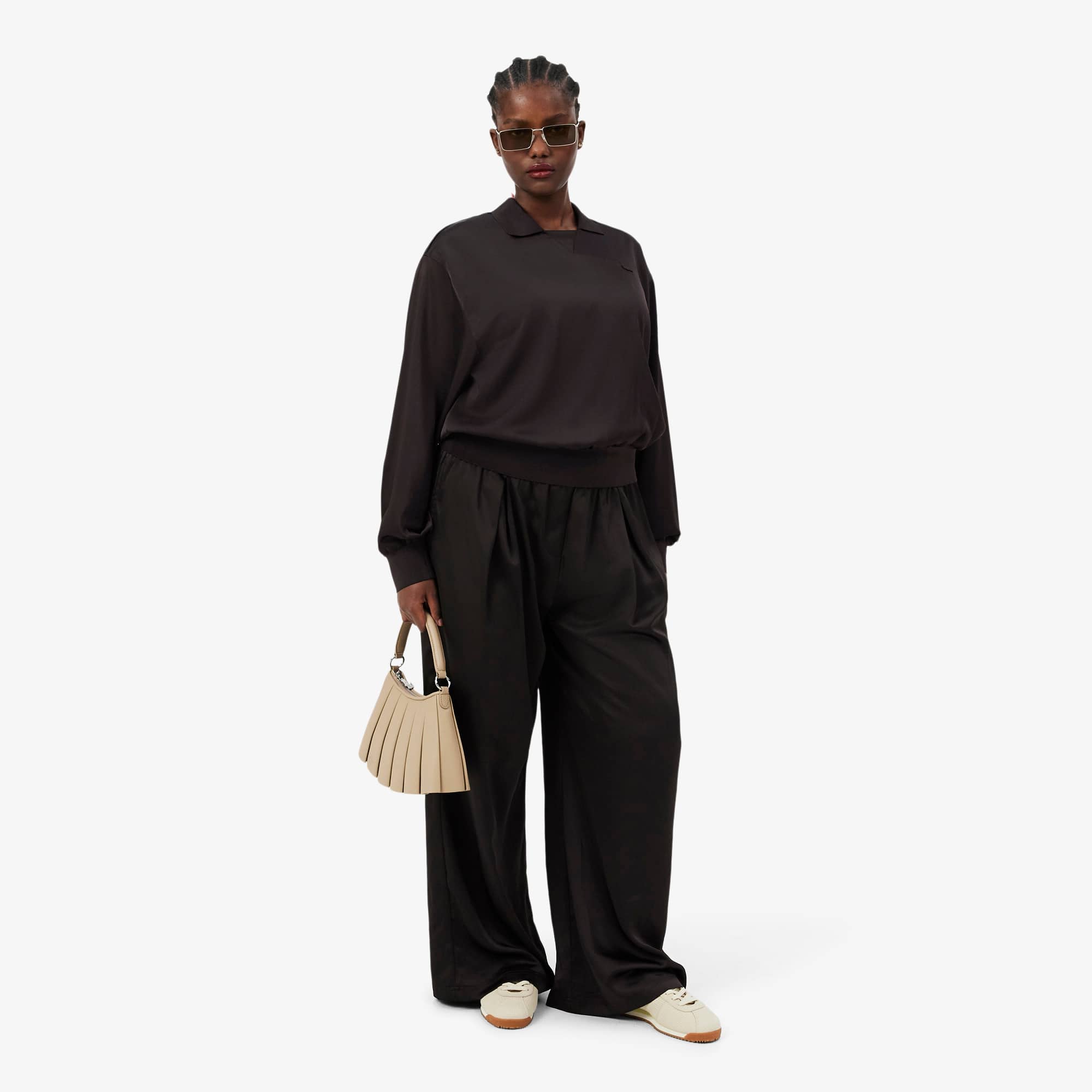 Relaxed Fit Satin Polo