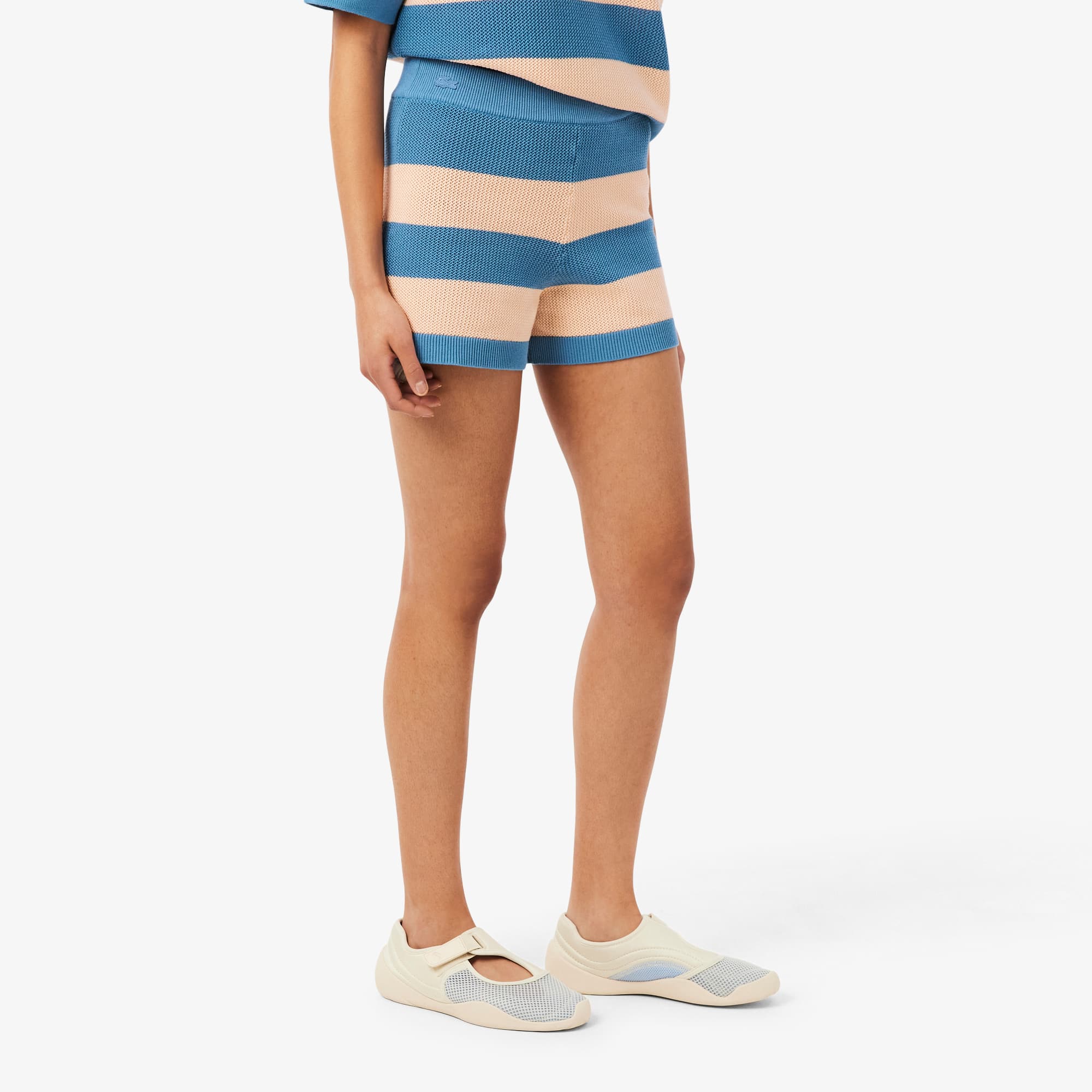 Striped Mesh Knit Shorts