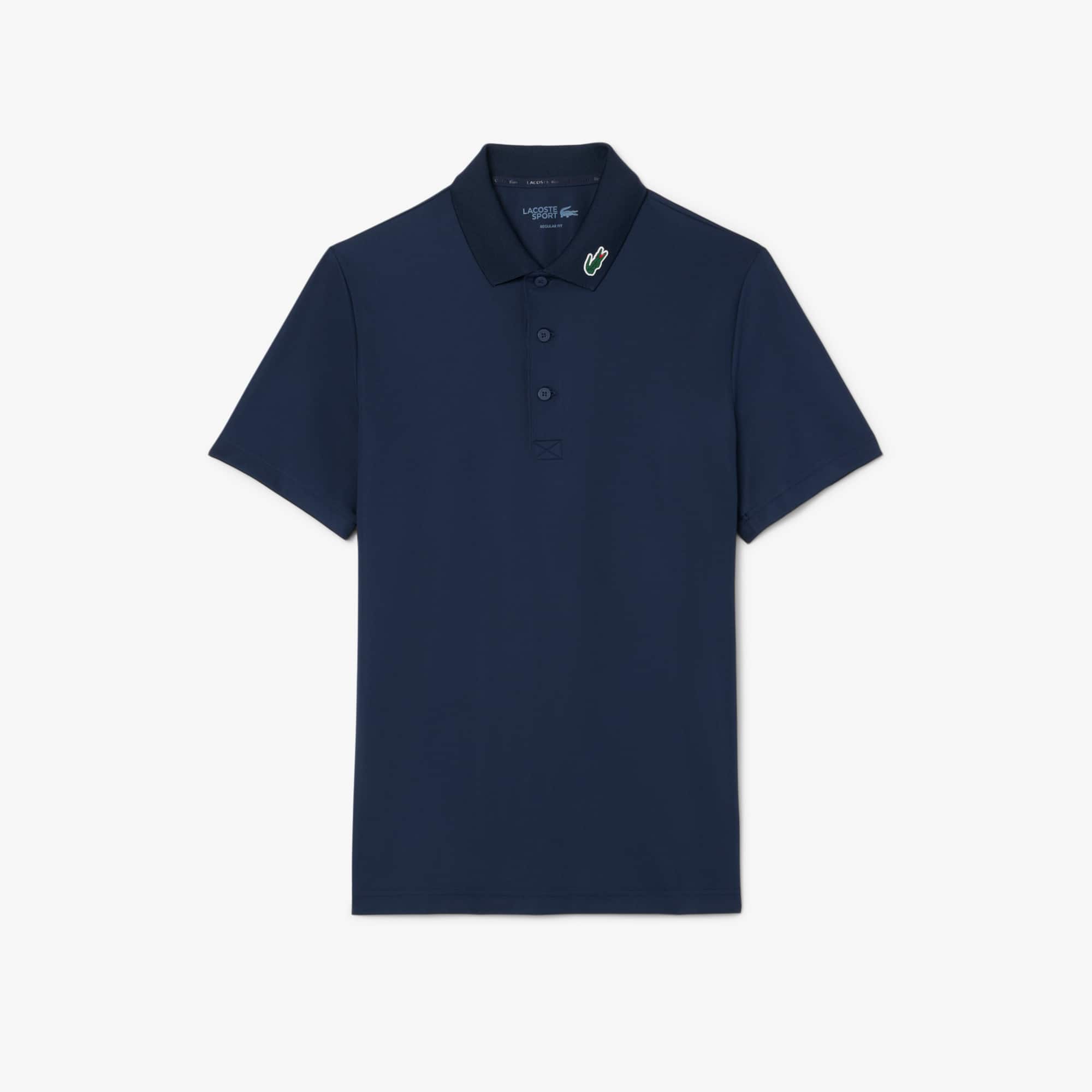 Lacoste Men's Regular Fit Uv Protect Golf Polo In Blue