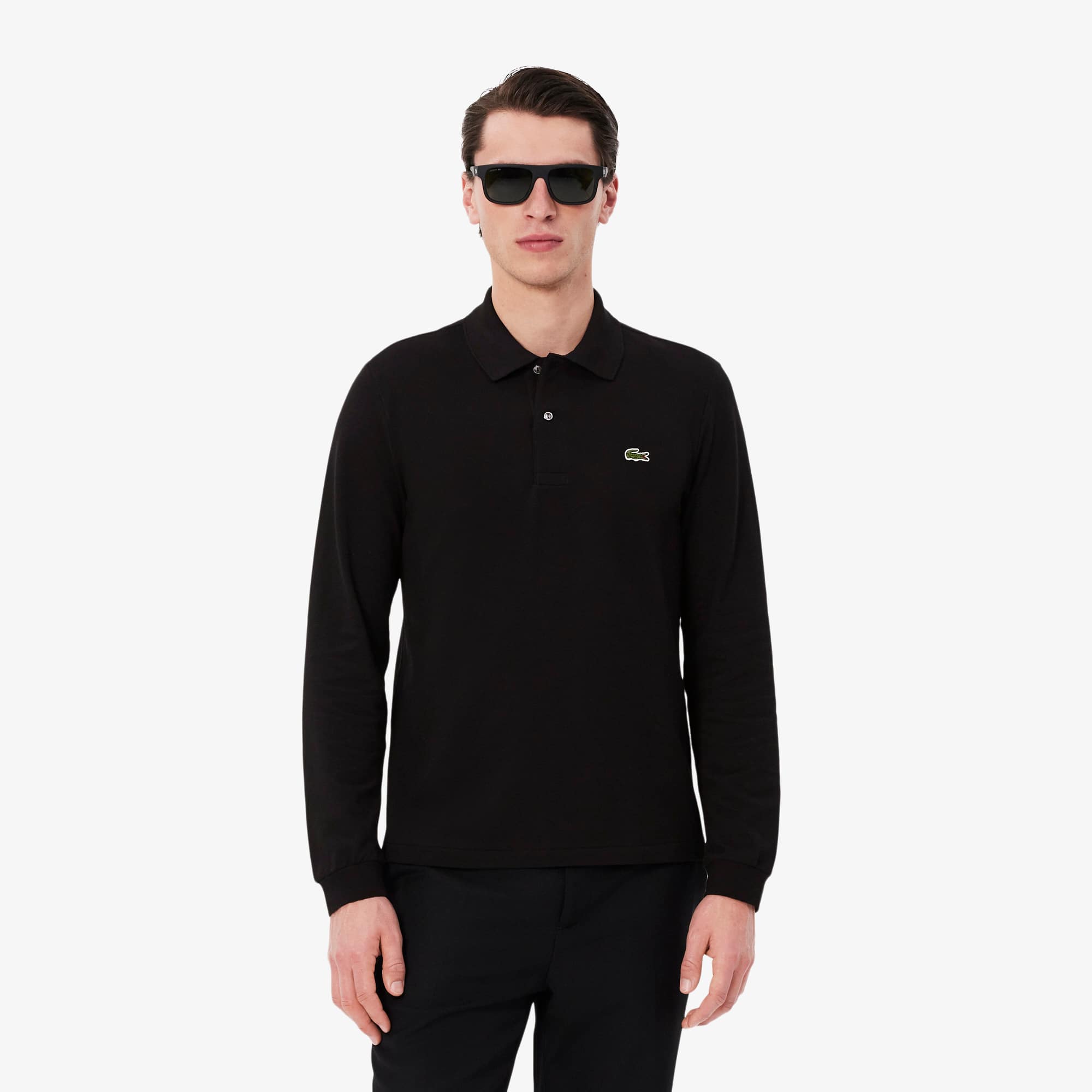 black lacoste polo