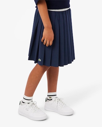 Girls' Oxford Cotton Pleated Skirt
