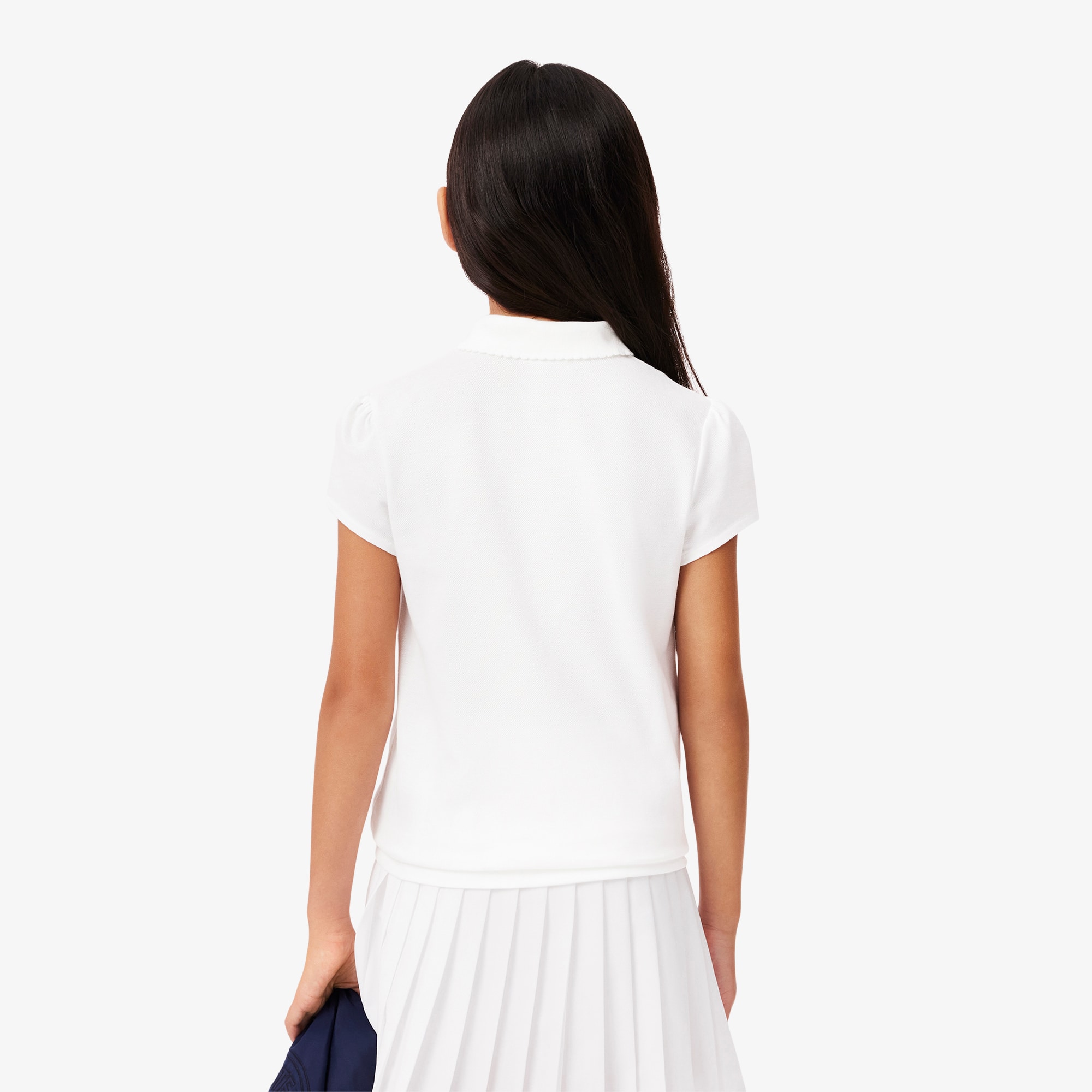 Kids' Scalloped Collar Mini Piqué Polo