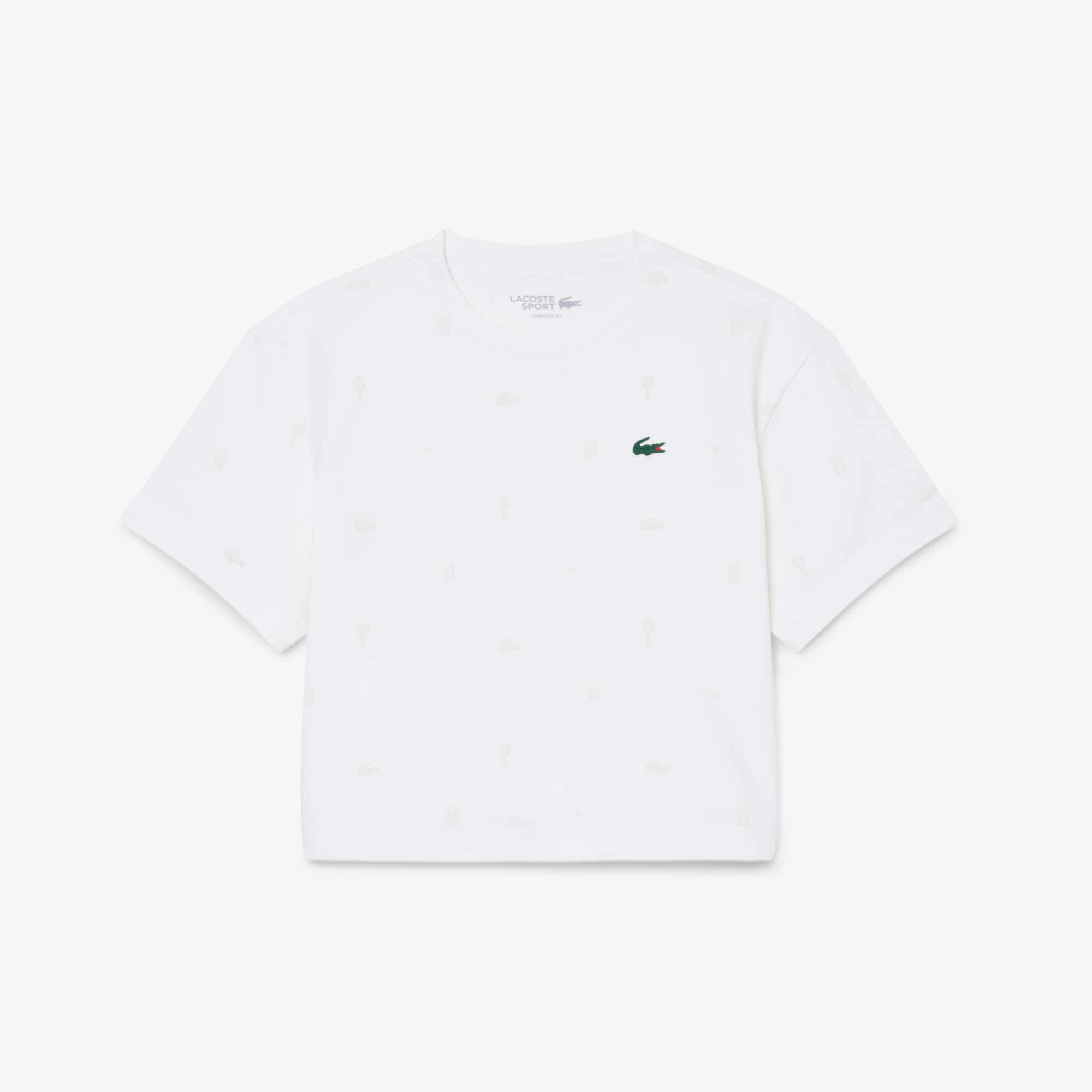Lacoste Oversized Ultra Dry Tennis T-shirt - 44 In White