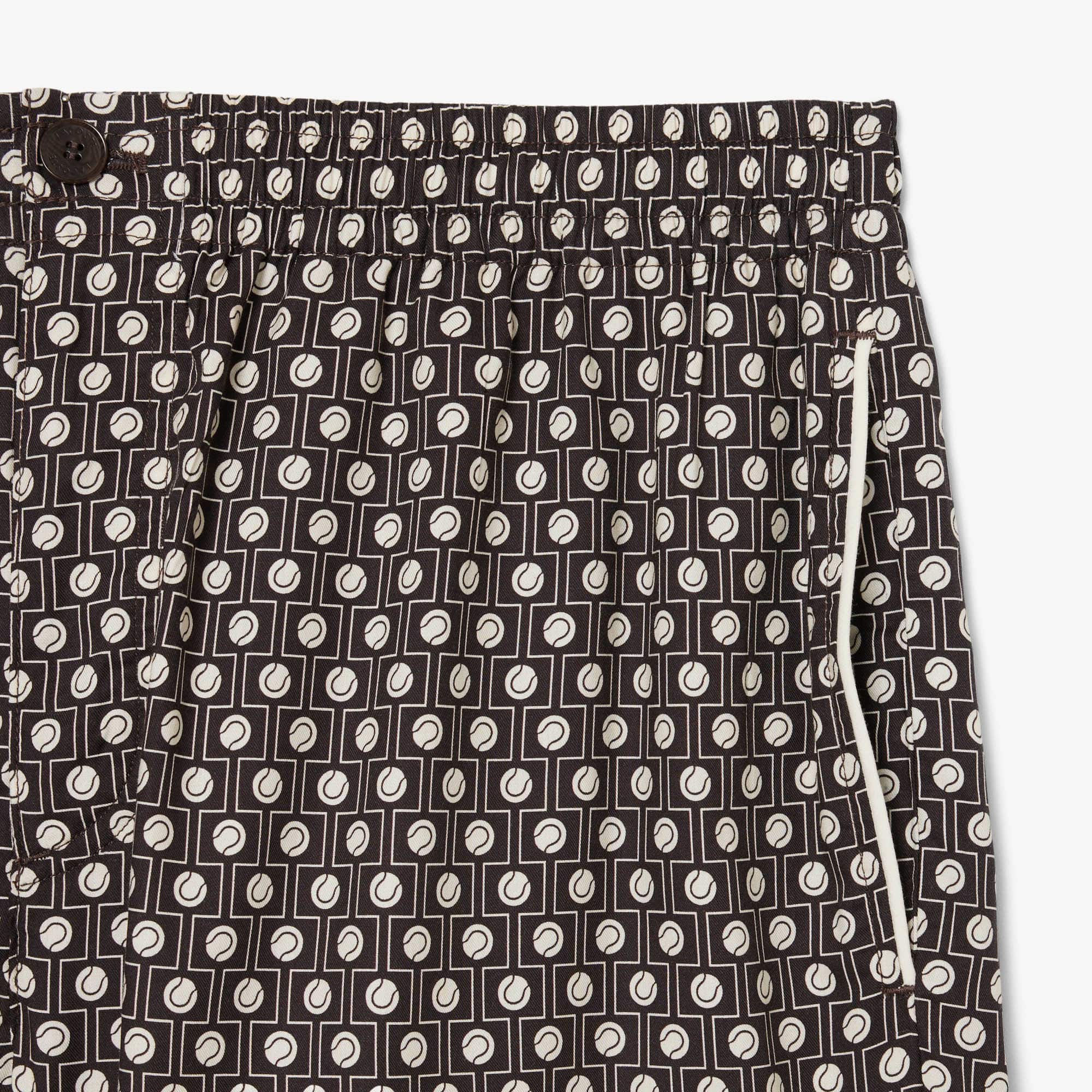 Relaxed Fit Printed Cotton Blend Shorts