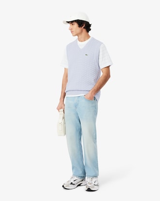 Men's Cable Knit Cotton Sweater Vest