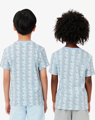 Kids' Monogram Print Cotton T-Shirt