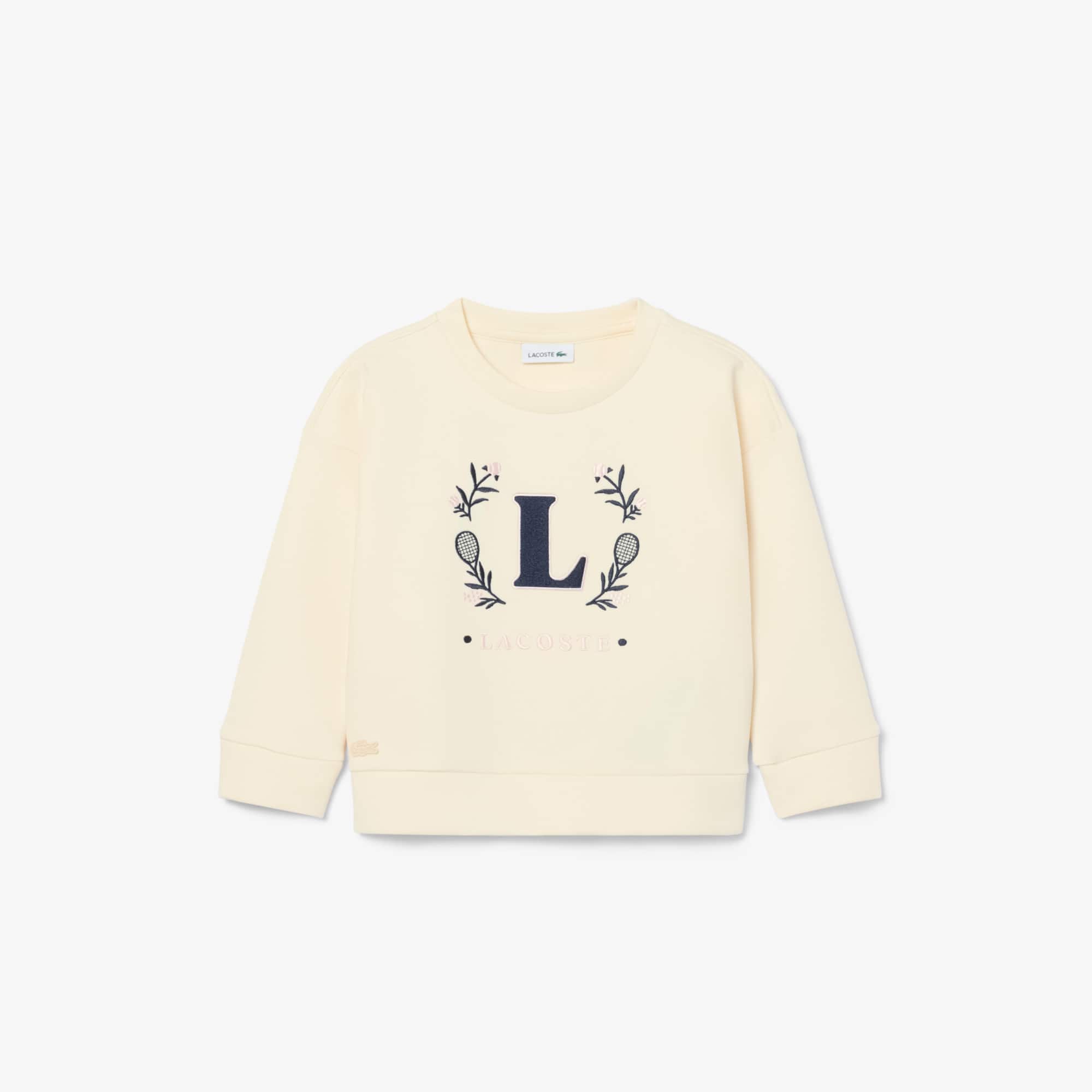Lacoste Embroidered Badge Neoprene Sweatshirt - 6 Years In Sand