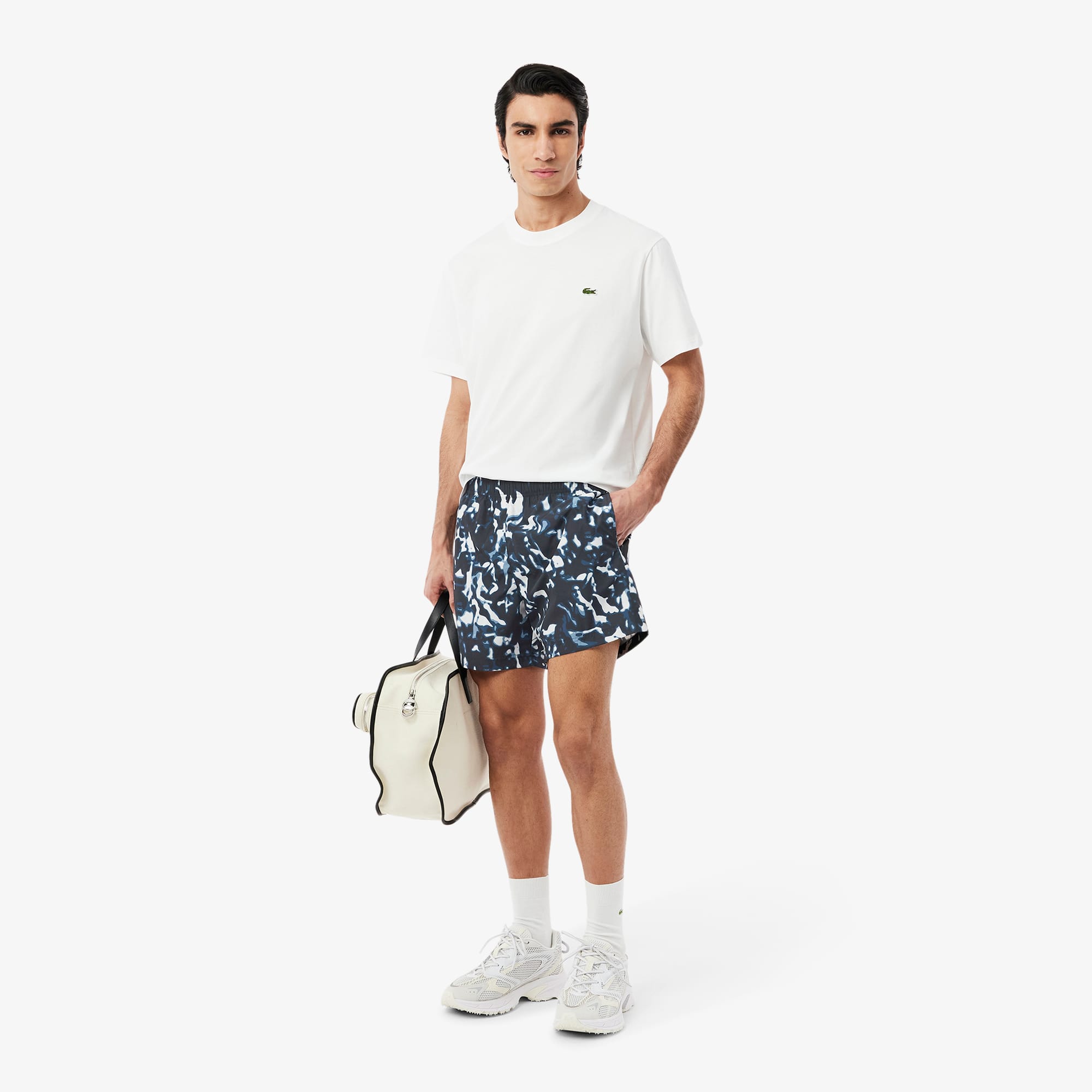Lacoste Men's Short Printed Swim Trunks