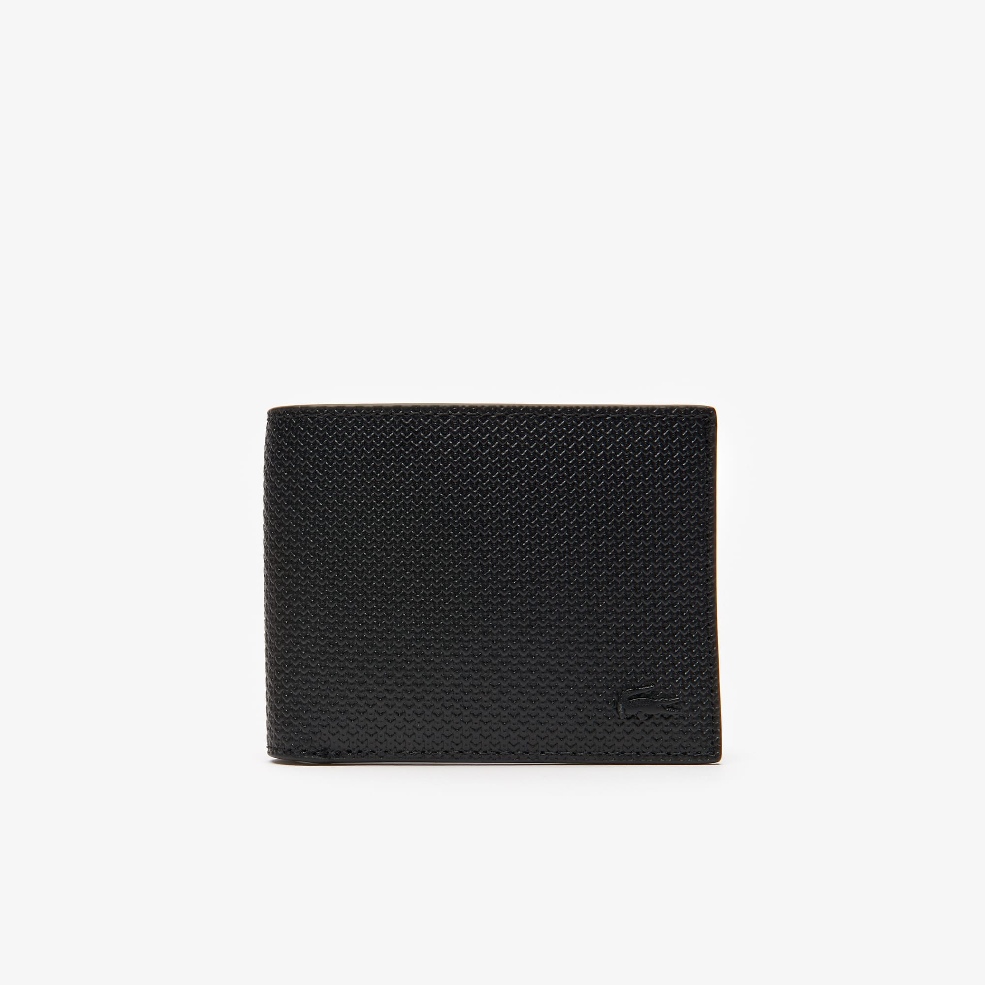 ★LACOSTE★ Women Anna Compact Wallet Black NF4190A55GA91 Men's Small Piqué Leather Chantaco Billfold - Bags - New In