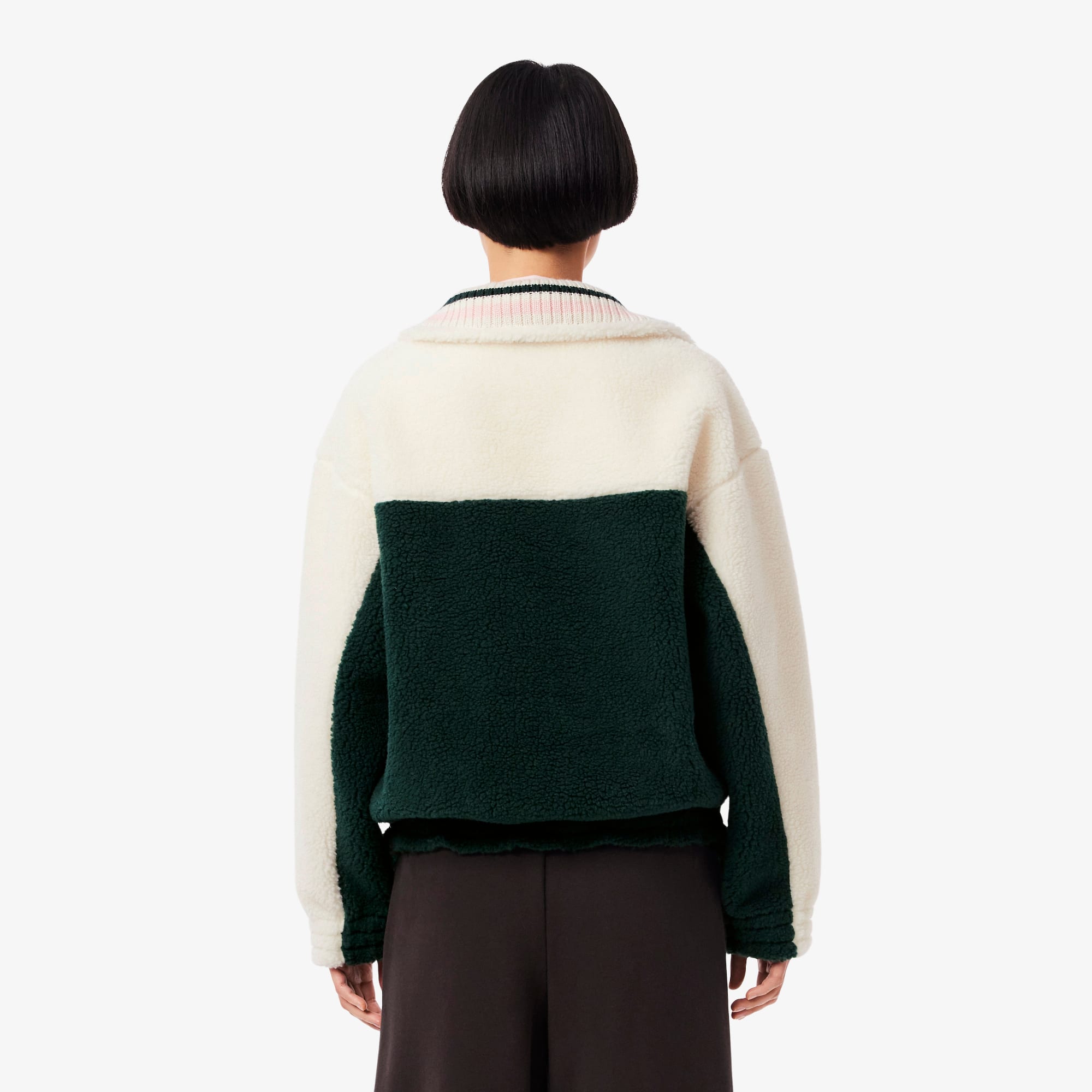 Women's High-Neck Oversized Fleece Sweatshirt - Sweaters