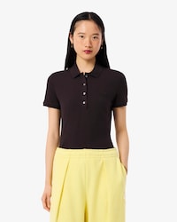 Polo femme L.12.D slim fit en piqu&eacute; de coton stretch