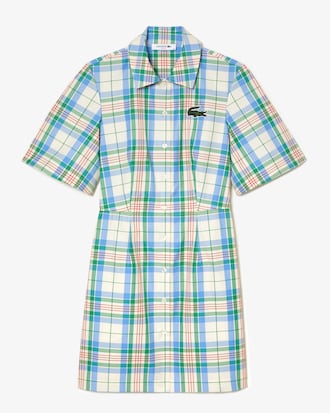 Robe femme Lacoste &agrave; carreaux en coton m&eacute;lang&eacute; :