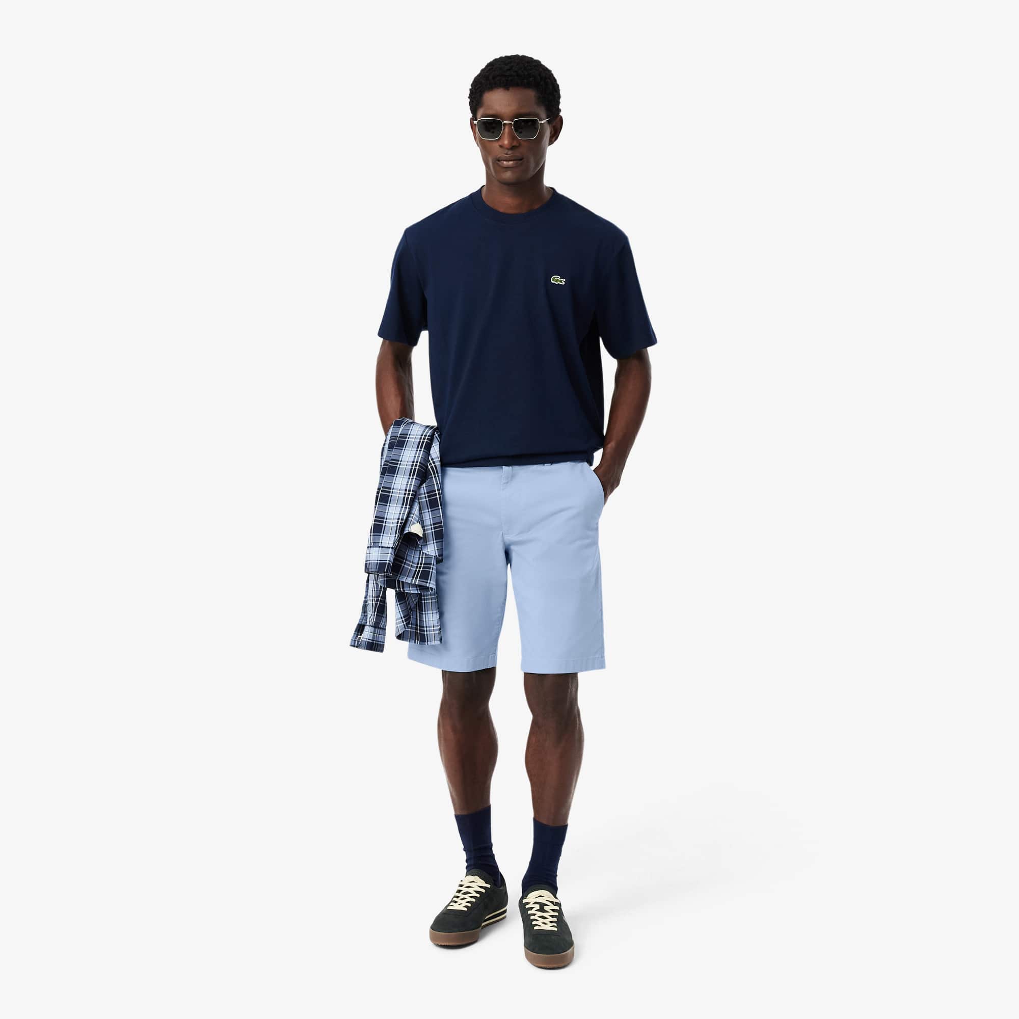 Lacoste Stretch Twill Chino Shorts - 3 - 30 In Blue