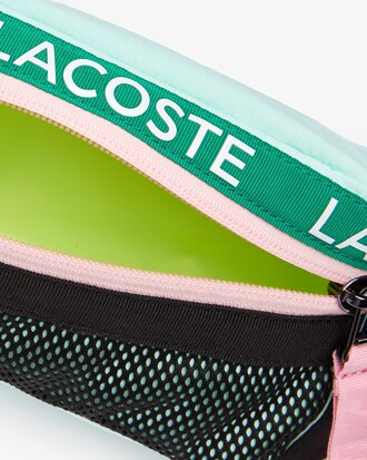 Branded Band Zip Colorblock Nylon Belt Bag