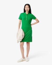 Women's Long Ribbed Cotton Polo Dress