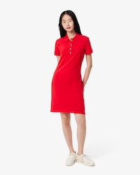 Women's Long Ribbed Cotton Polo Dress