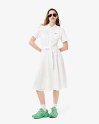 Women's Long Ribbed Cotton Polo Dress
