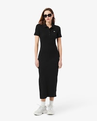 Women's Long Ribbed Cotton Polo Dress